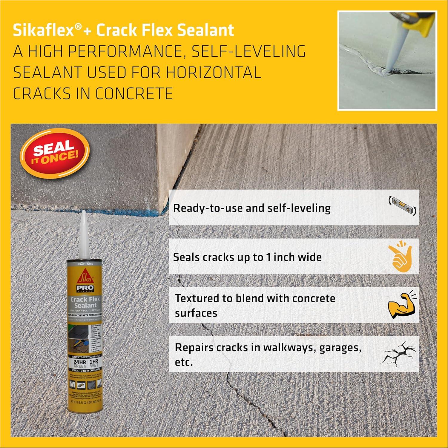 Sellador de Grietas Flex SIKA 10.1 fl oz Poliuretano Gris
