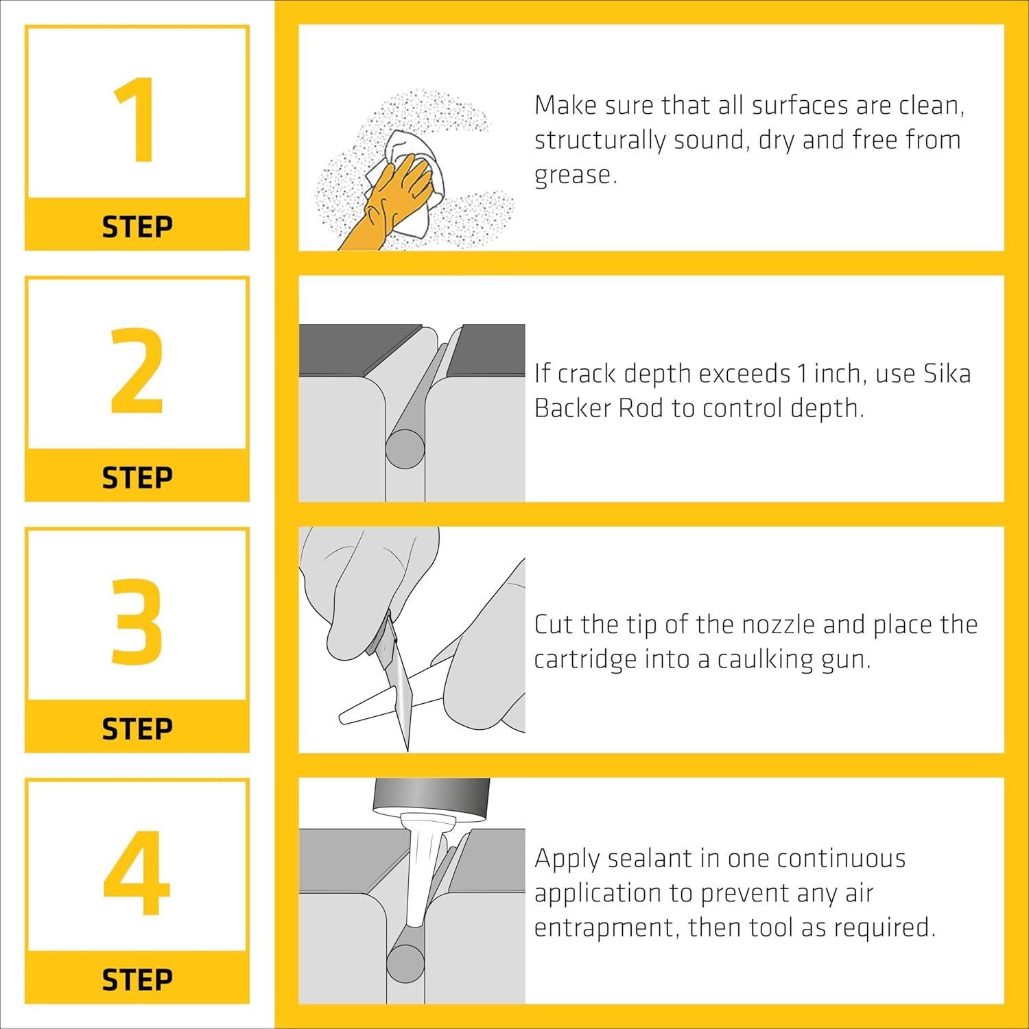 Sellador de Grietas Flex SIKA 10.1 fl oz Poliuretano Gris