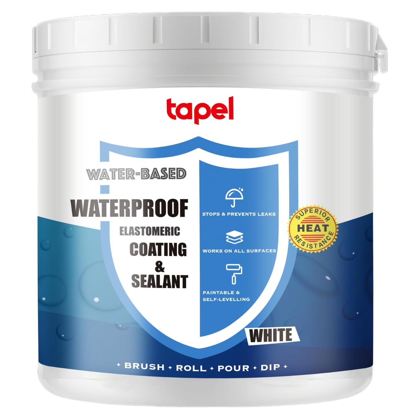 Sellador Impermeable de Caucho Líquido Tapel 1kg - Blanco UV