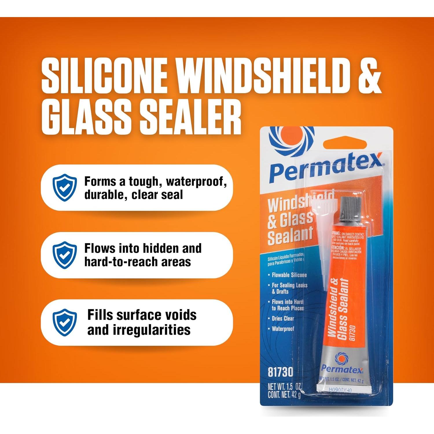 Sellador de Silicona Fluida Permatex 81730 para Parabrisas 42.5 g