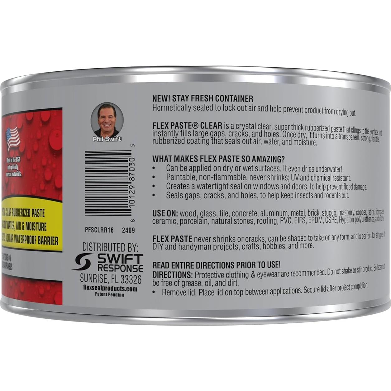 Flex Paste Masilla Pintable Impermeable 340g Transparente