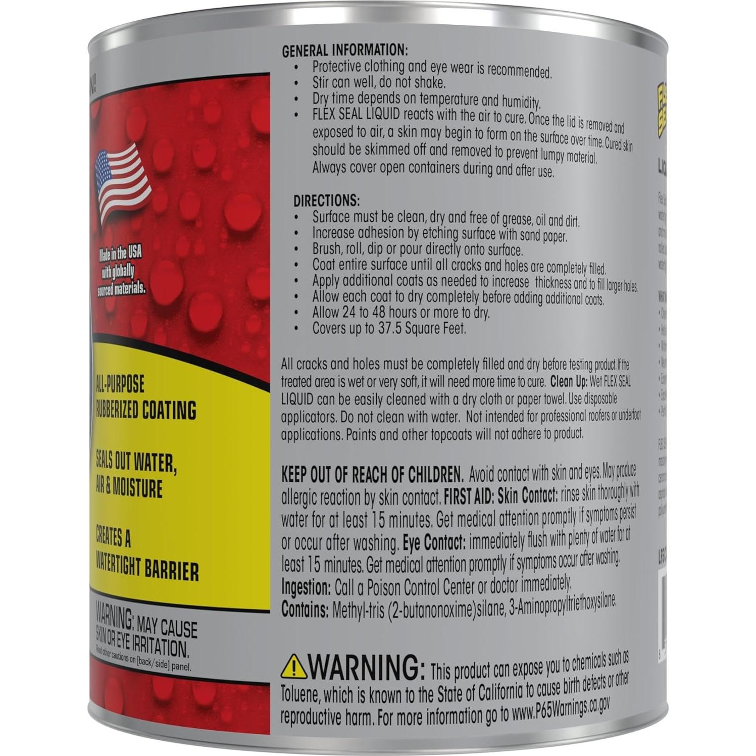 Flex Seal Líquido 32 oz - Sellador Impermeable Transparente