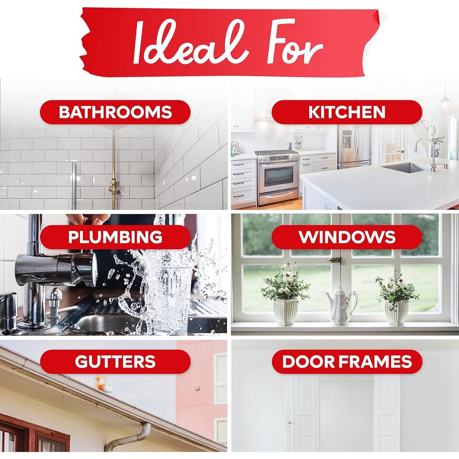 Sellador de Silicona Transparente XFasten 4-Pack 100% Impermeable