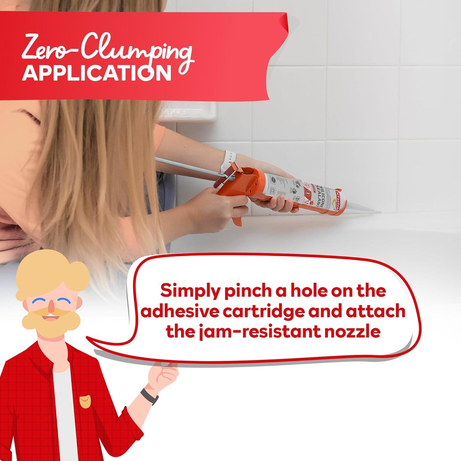 Sellador de Silicona Transparente XFasten 4-Pack 100% Impermeable