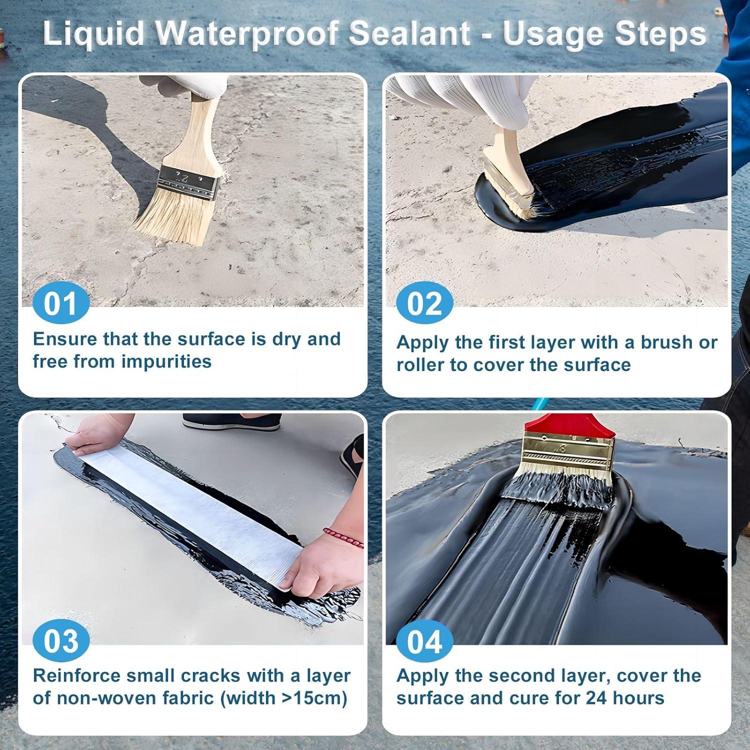 Sellador Impermeable Líquido Negro 992 ml Endhokn para Paredes y Techos