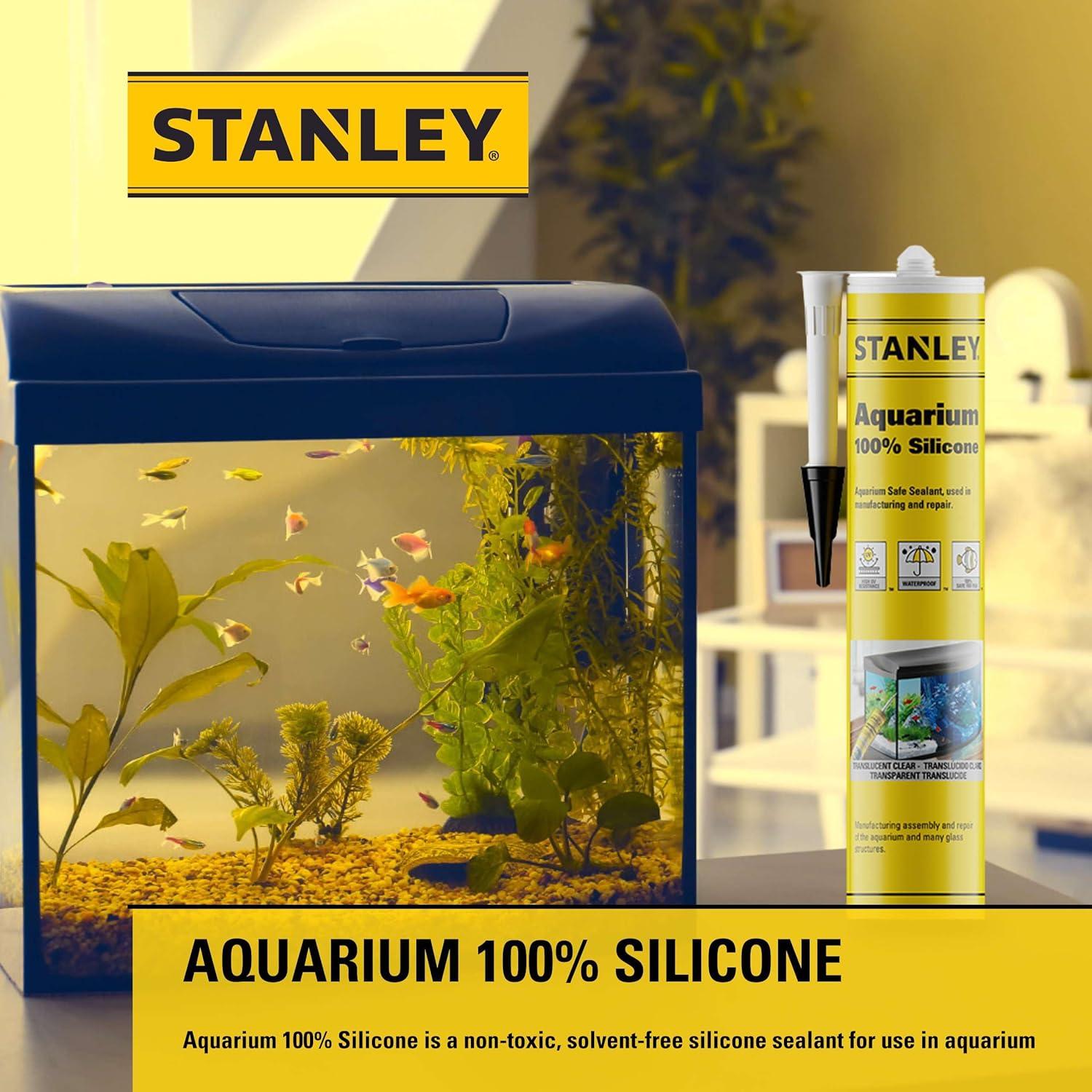 Sellador de Silicona Acuático Transparente Stanley 420 - 12x300 ml