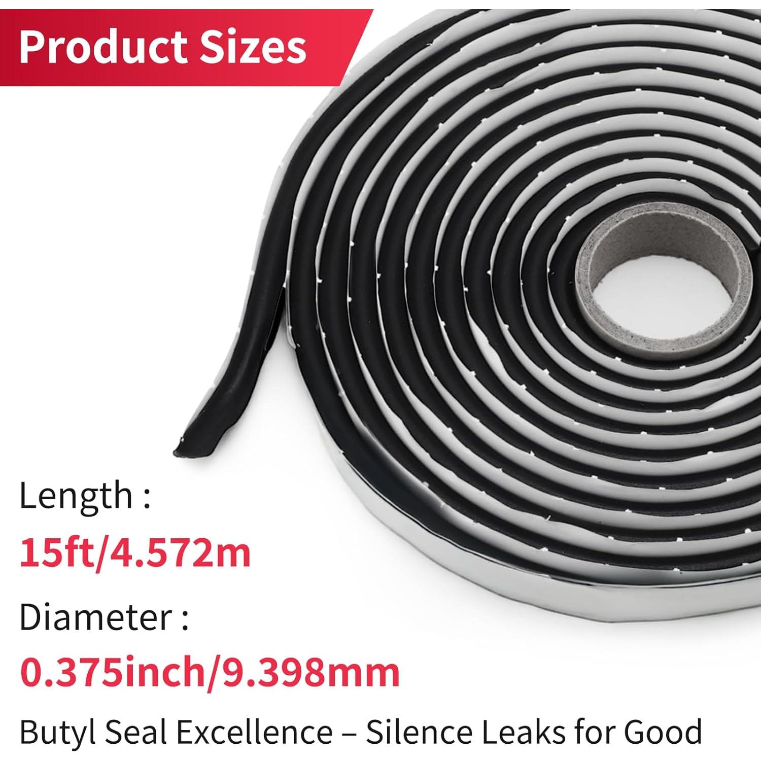 Cinta de sellado de butilo AggSound 15 pies 0.95 cm 2 Rollos