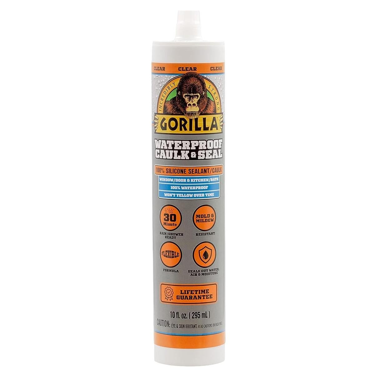 Sellador de Silicona 100% Impermeable Gorilla 283g Transparente