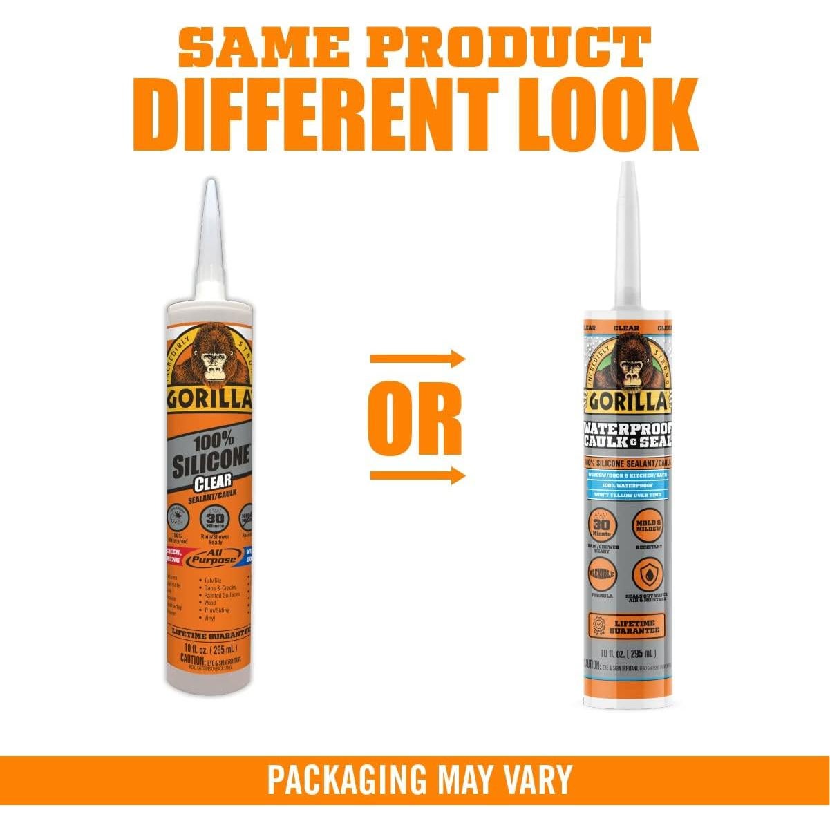 Sellador de Silicona 100% Impermeable Gorilla 283g Transparente