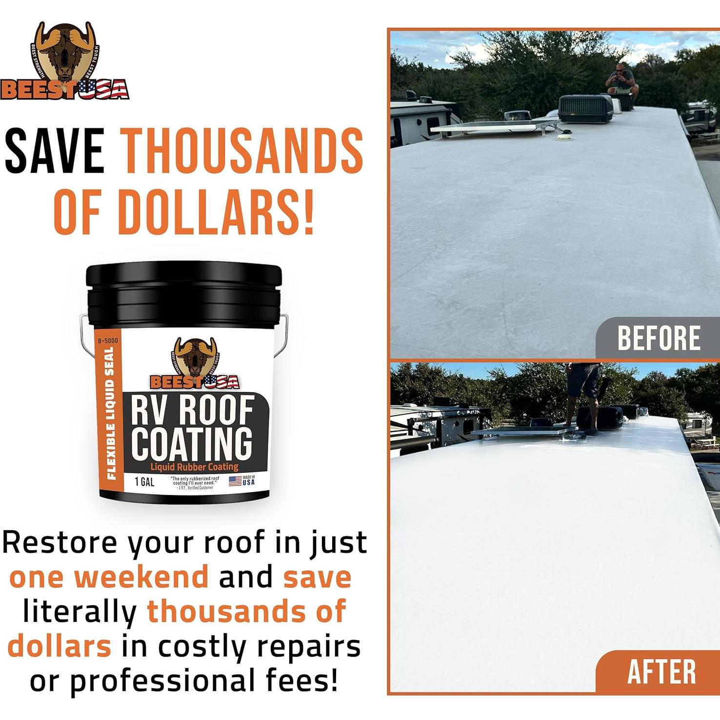 Recubrimiento de Techo BEEST RV Blanco 3.78L Sellador Elastomérico
