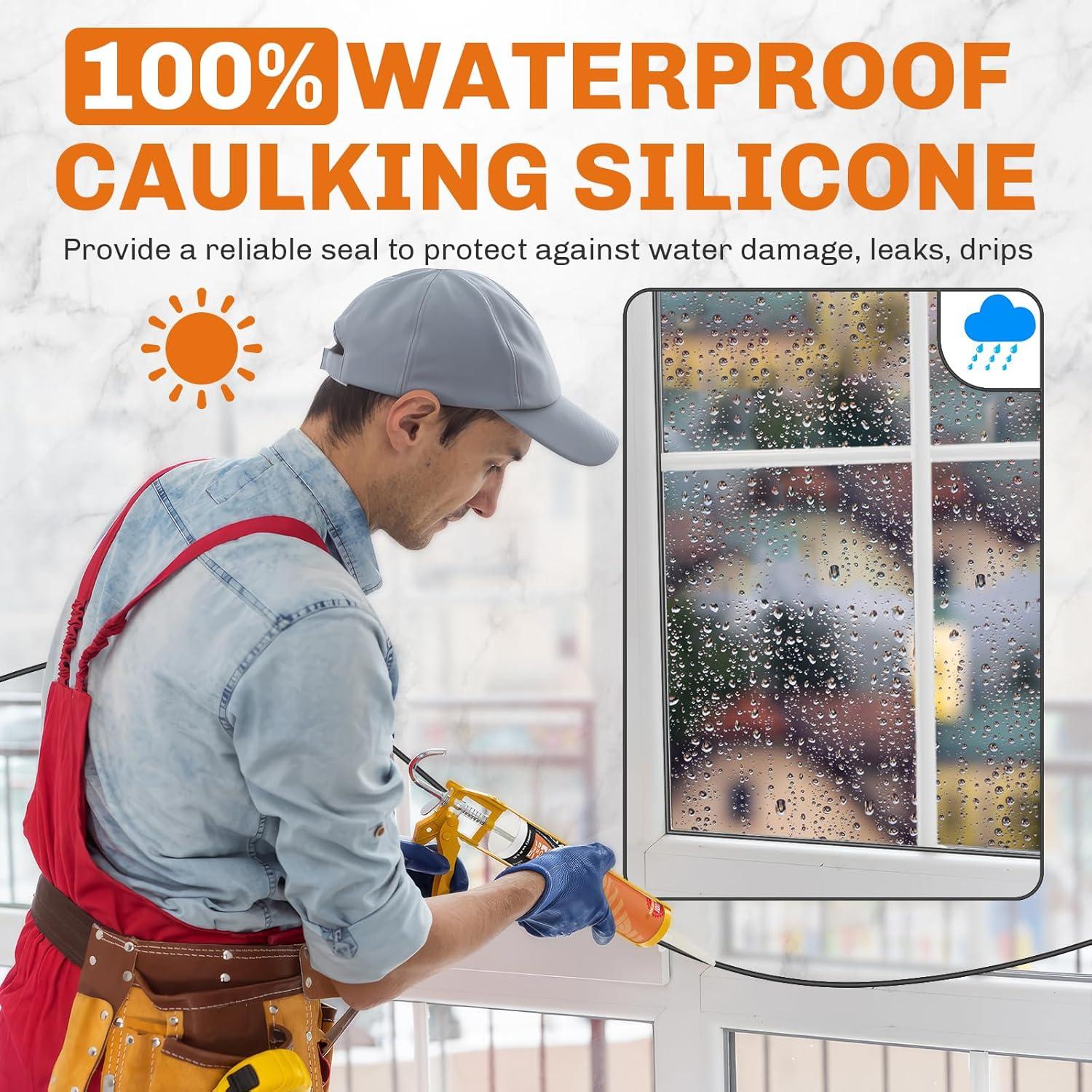 Sellador de Silicona Negra WELLUCK 300ml 100% Impermeable