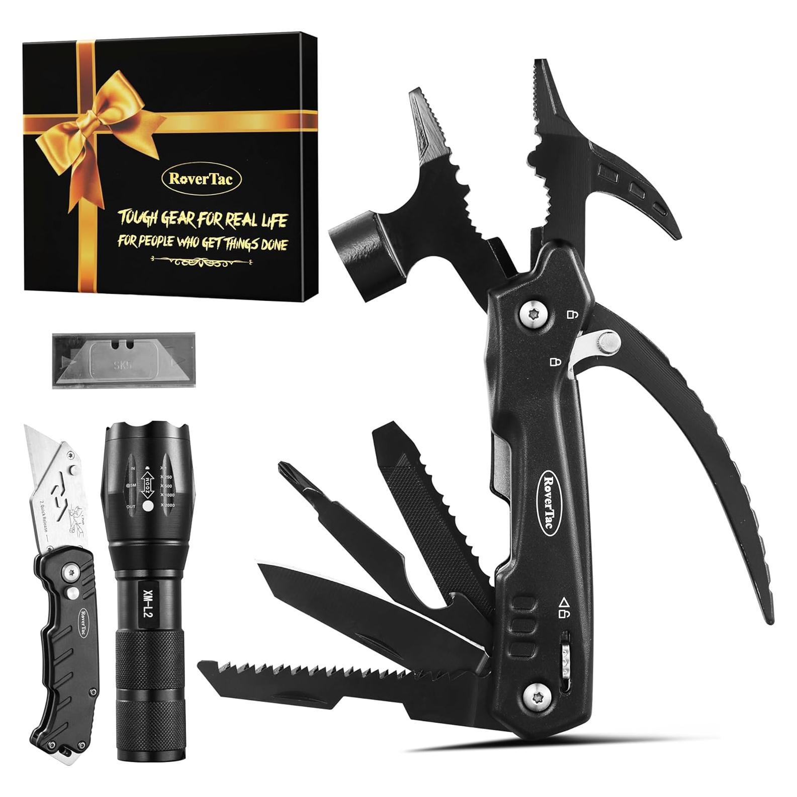 Set Multiherramientas RoverTac 12-en-1 con Linterna y Cuchillo