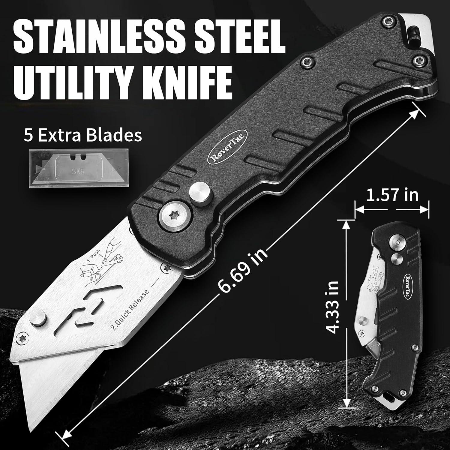 Set Multiherramientas RoverTac 12-en-1 con Linterna y Cuchillo