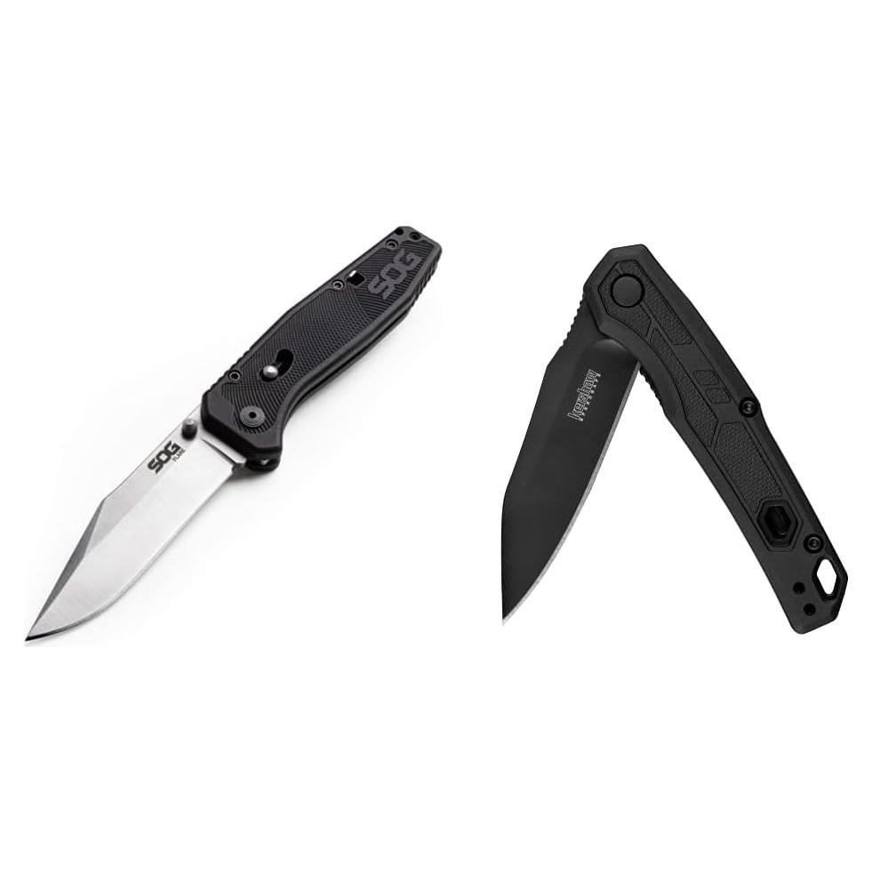 Cuchillo Plegable SOG Flare 8.89 cm Acero Inoxidable Negro