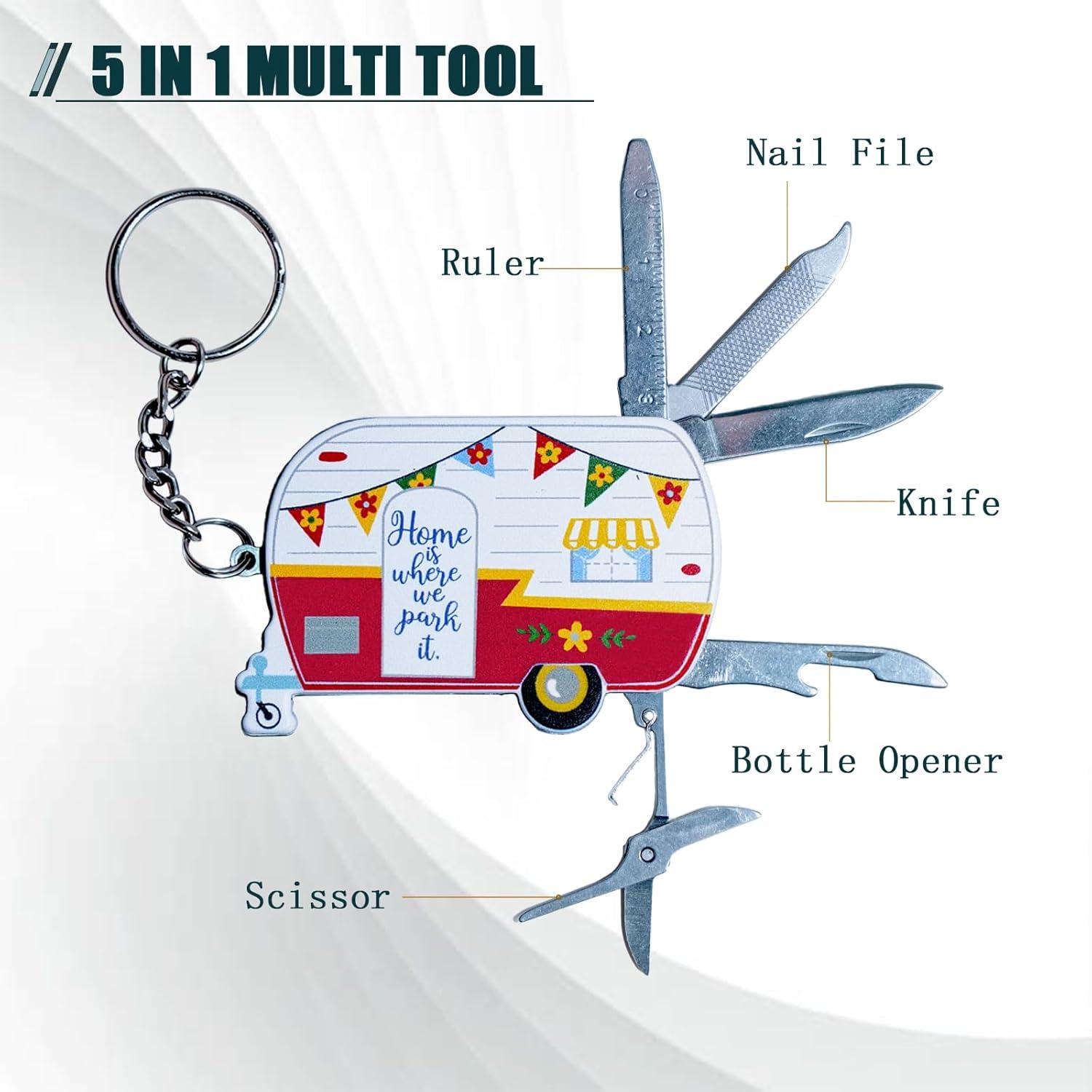 Mini Multiherramienta 5-en-1 Haigoo de Acero Inoxidable Rojo