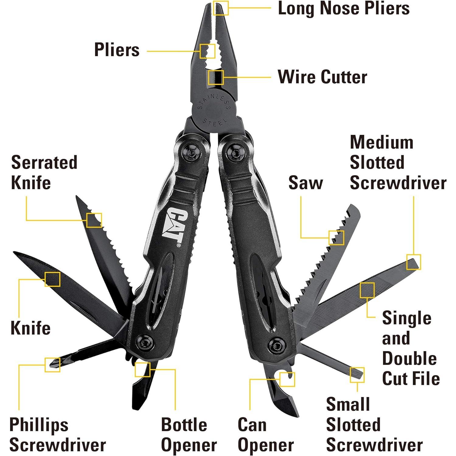Herramienta Multiusos Cat 13-en-1 Aluminio Negro 0.24 kg