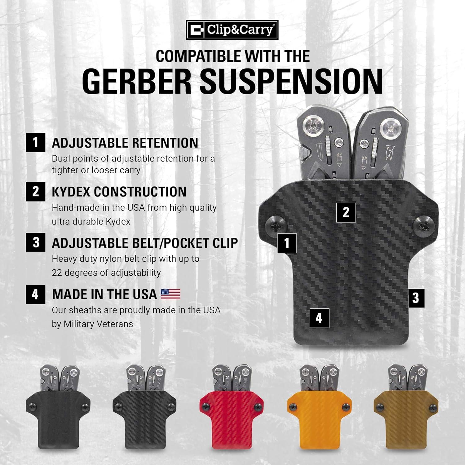 Funda Kydex Clip & Carry para Multiherramienta Gerber Suspension - Negro