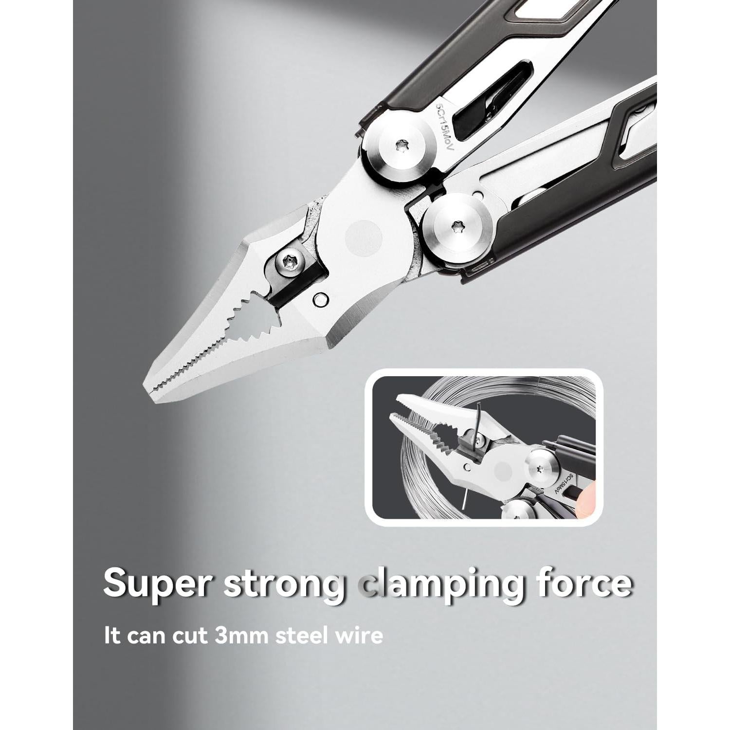 Multiherramienta 15 en 1 Ecrekhom de Acero Inoxidable Negra