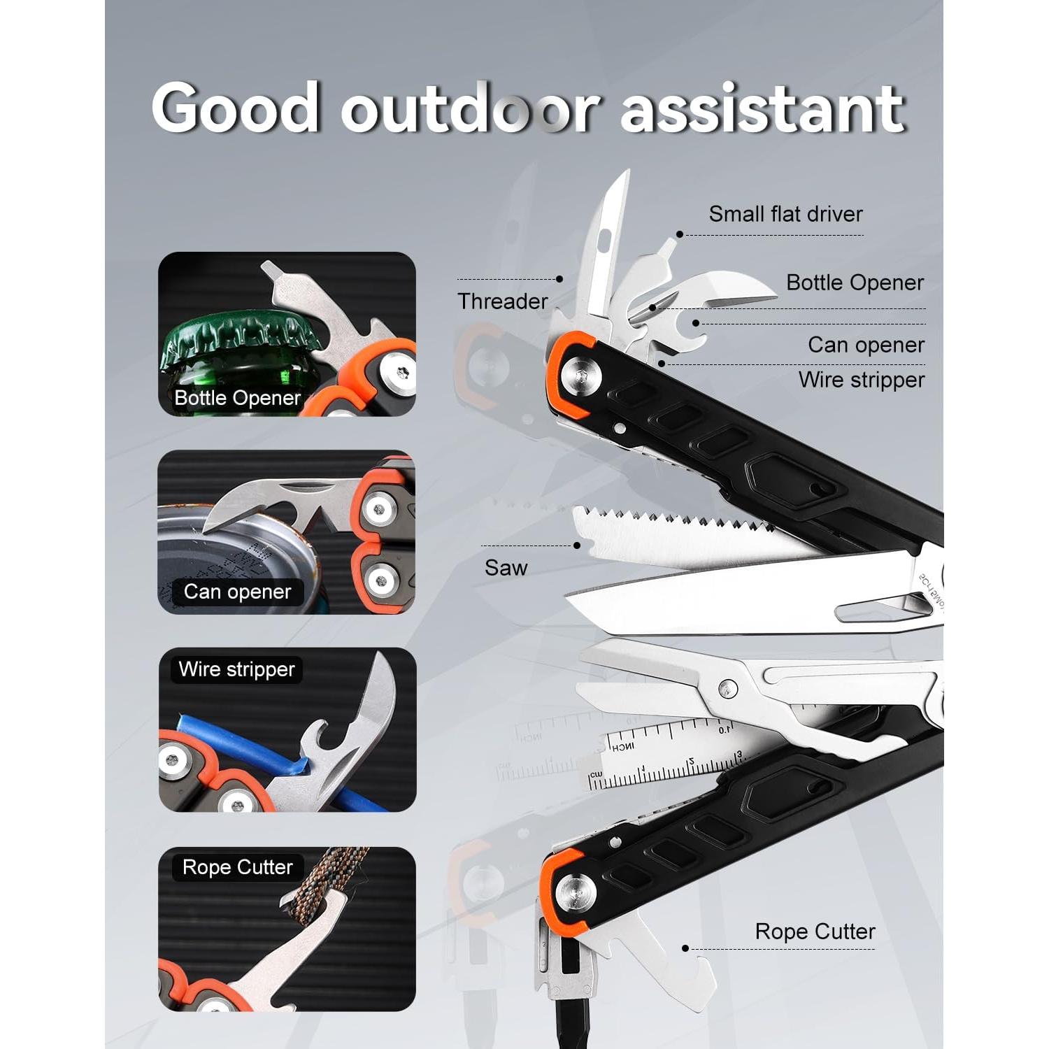 Multiherramienta 15 en 1 Ecrekhom de Acero Inoxidable Negra