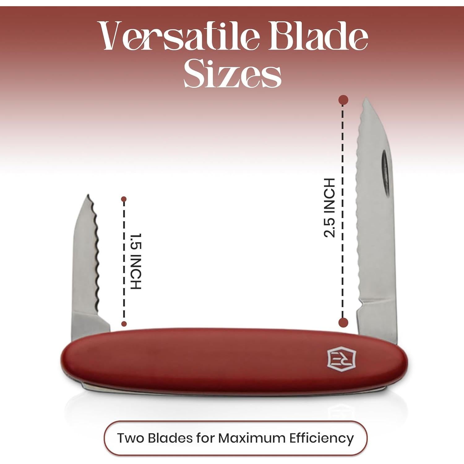 Cuchillo de bolsillo Rite Edge 2 hojas acero inoxidable burdeos