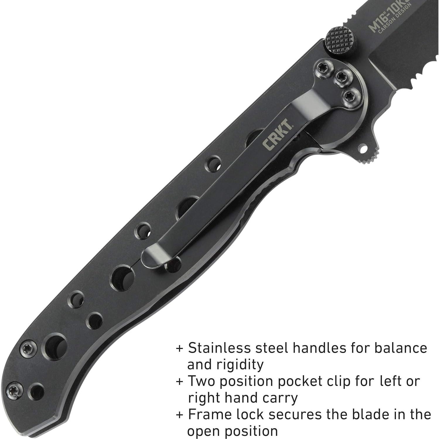 Cuchillo Plegable CRKT M16-10KS Acero Inoxidable Serrado