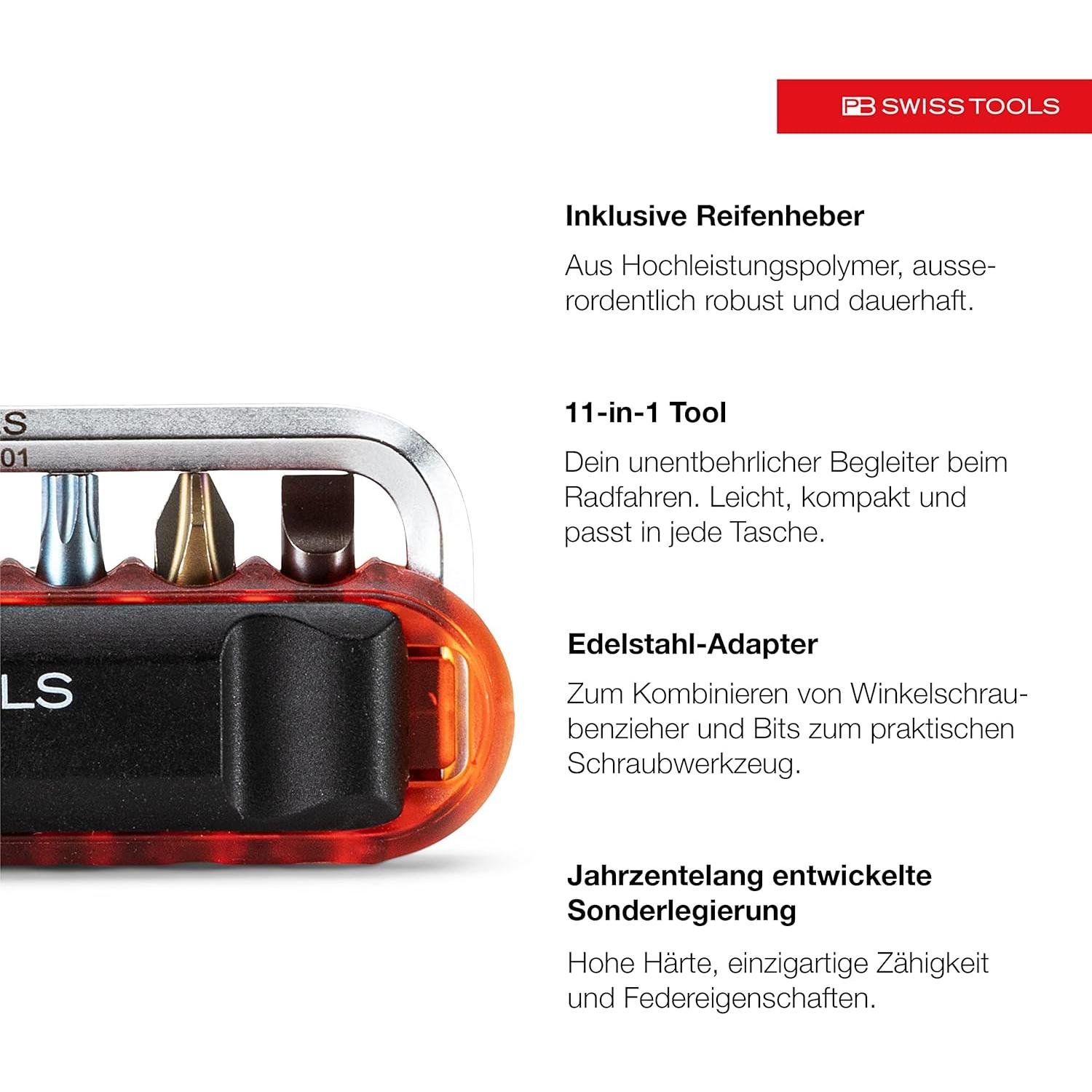 Multiherramienta para Bicicleta PB Swiss Tools 11 en 1 Rojo