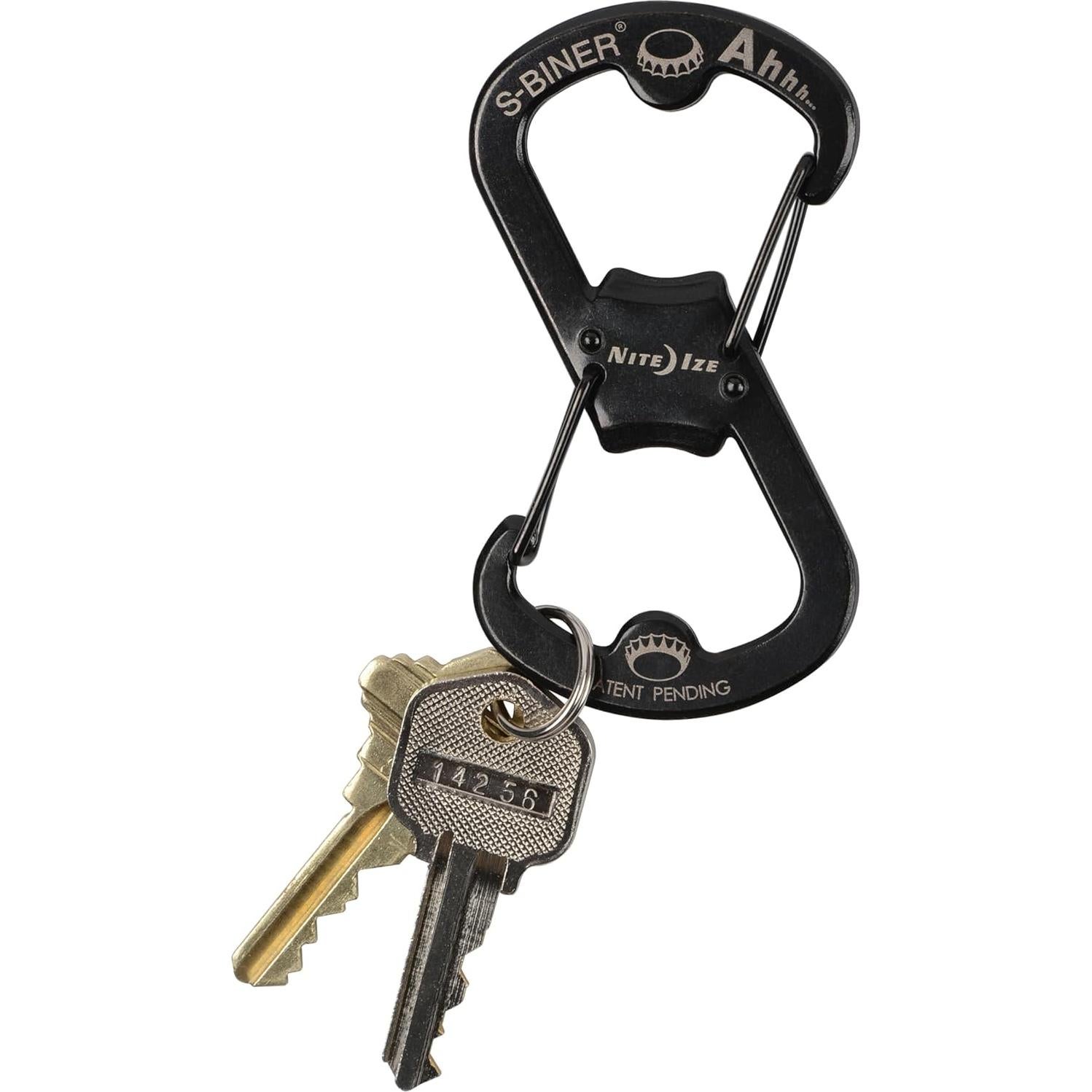 Abrebotellas de Acero Inoxidable Nite Ize S-Biner Negro - 4 Unidades