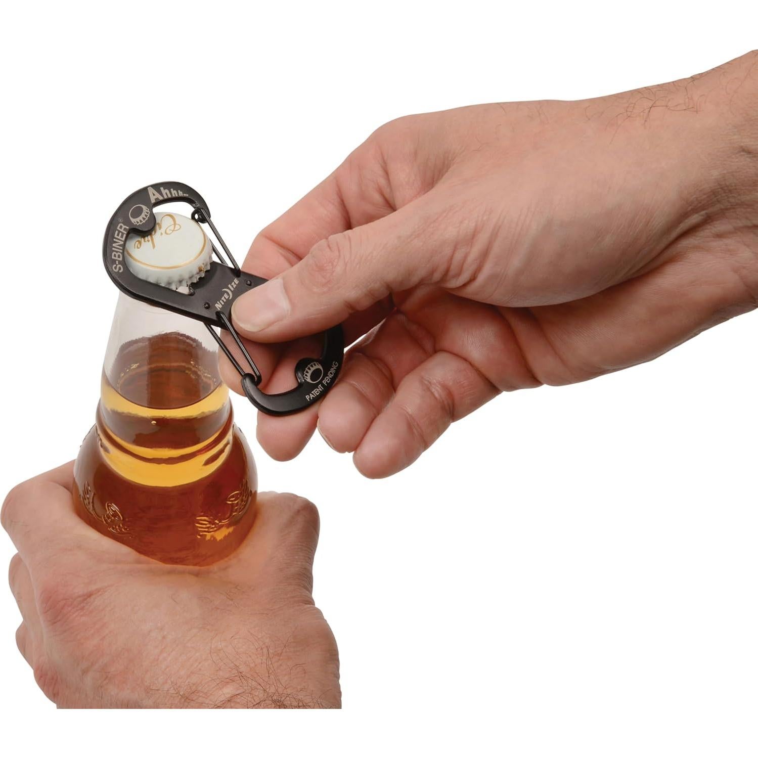 Abrebotellas de Acero Inoxidable Nite Ize S-Biner Negro - 4 Unidades