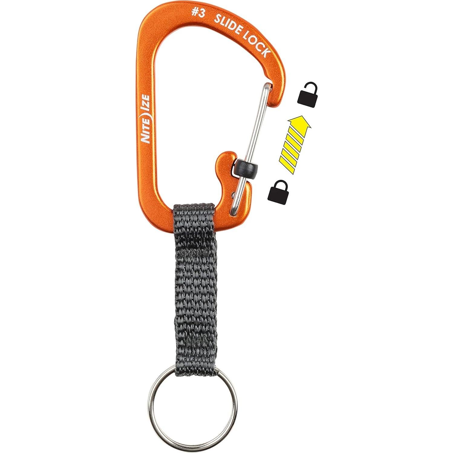 Llavero Mosquetón Nite Ize SlideLock Aluminio Naranja