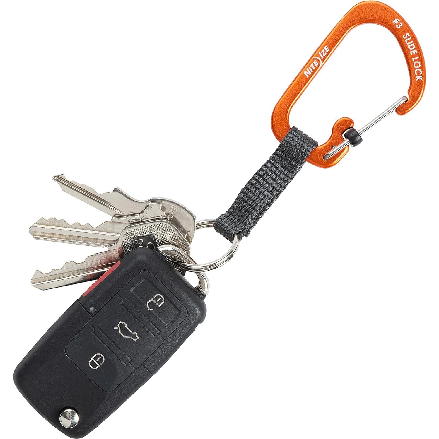 Llavero Mosquetón Nite Ize SlideLock Aluminio Naranja