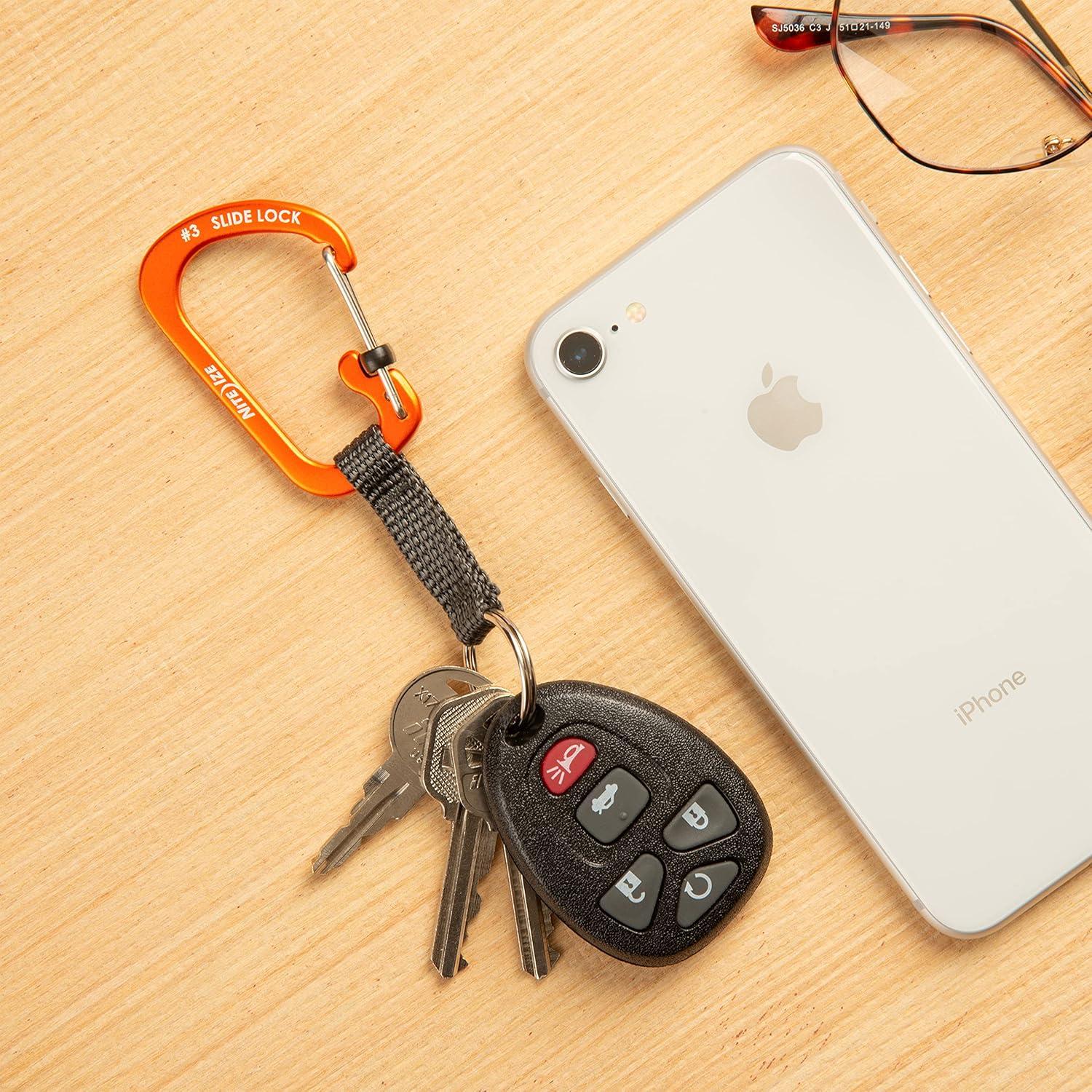 Llavero Mosquetón Nite Ize SlideLock Aluminio Naranja