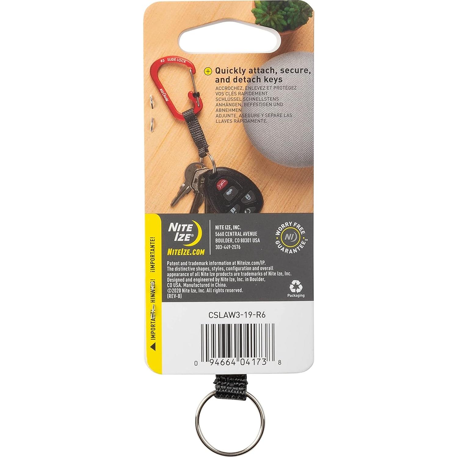 Llavero Mosquetón Nite Ize SlideLock Aluminio Naranja