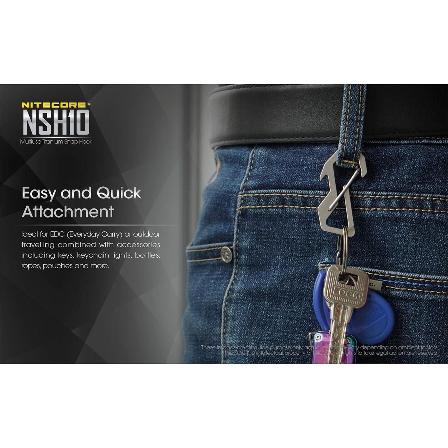 Carabiner de Titanio NITECORE NSH10 Multi-Herramienta 7.5g