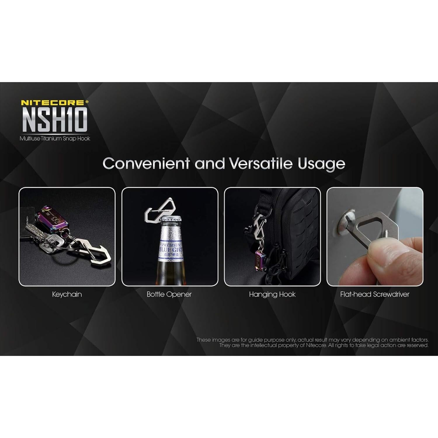 Carabiner de Titanio NITECORE NSH10 Multi-Herramienta 7.5g