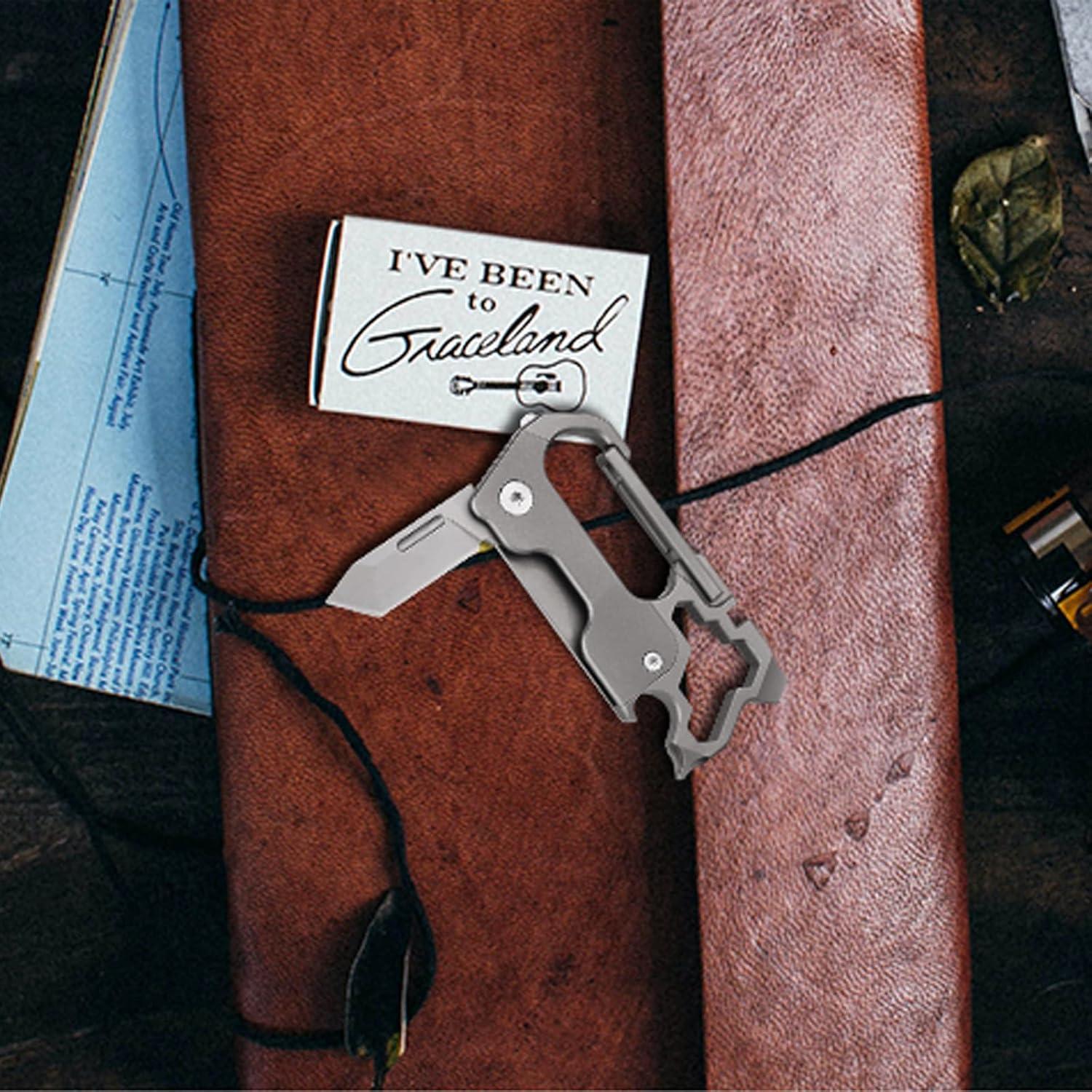 Cuchillo de bolsillo EDC Tibitdeer de titanio 7 en 1 plegable