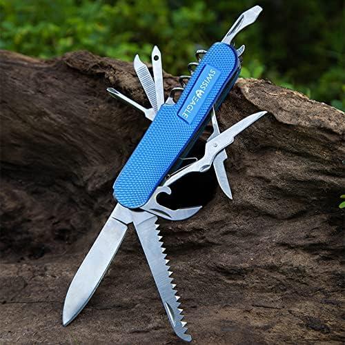 Cuchillo Suizo 12-en-1 Azul Multi Herramienta Compacto