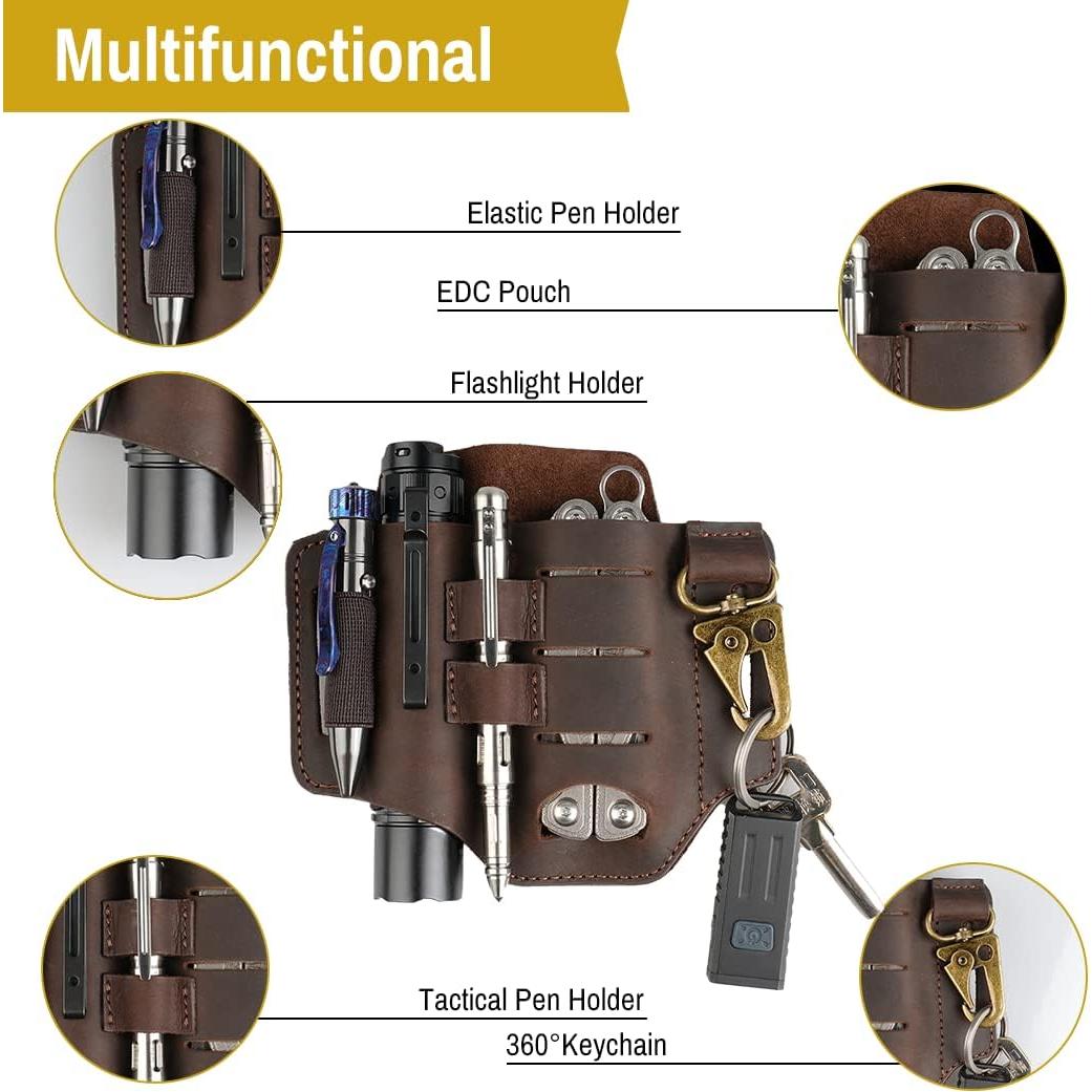 Funda de Cuero VIPERADE PJ16 para Cinturón EDC 5 en 1