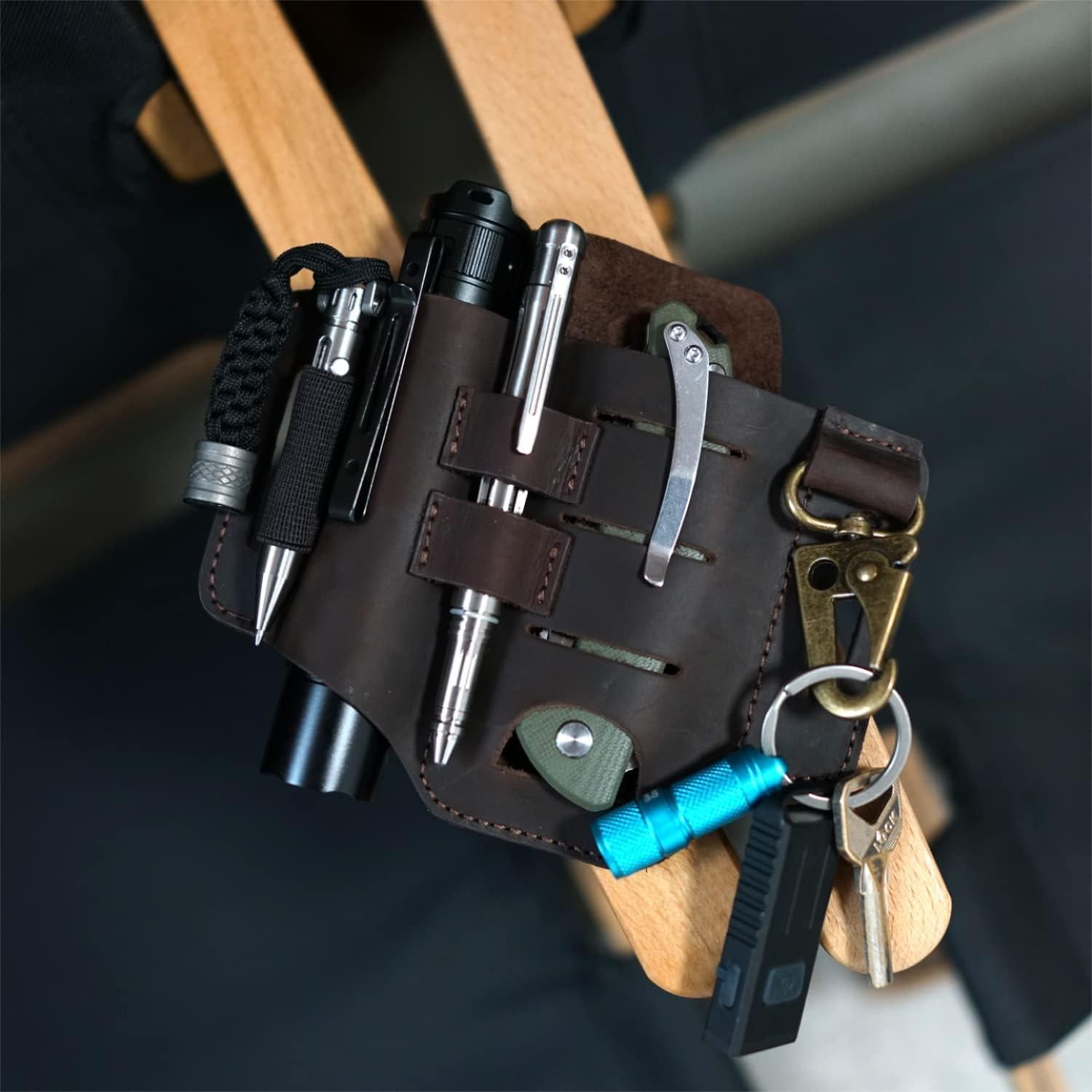 Funda de Cuero VIPERADE PJ16 para Cinturón EDC 5 en 1