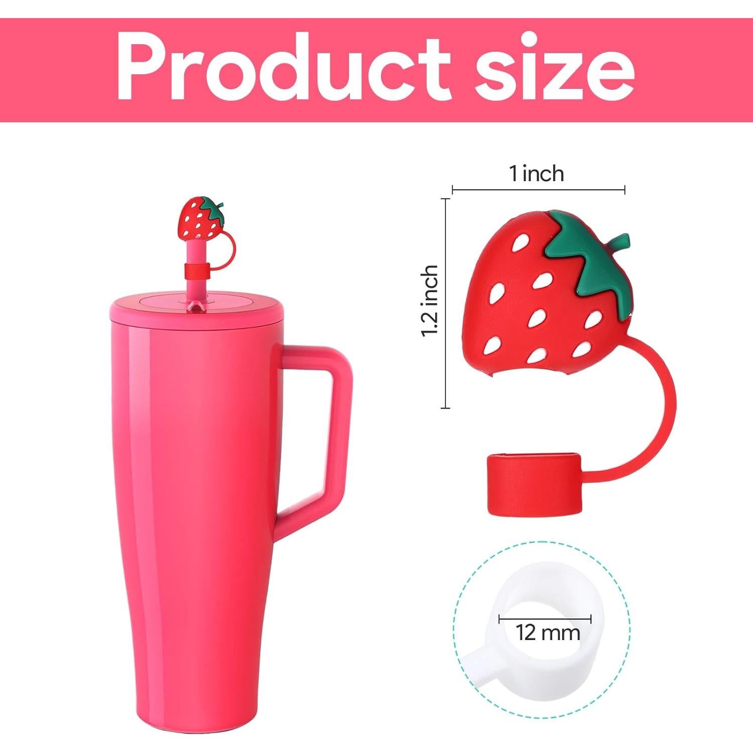 8 Cubiertas de Pajitas de Silicona Rosa para Vasos Brumate 40 oz