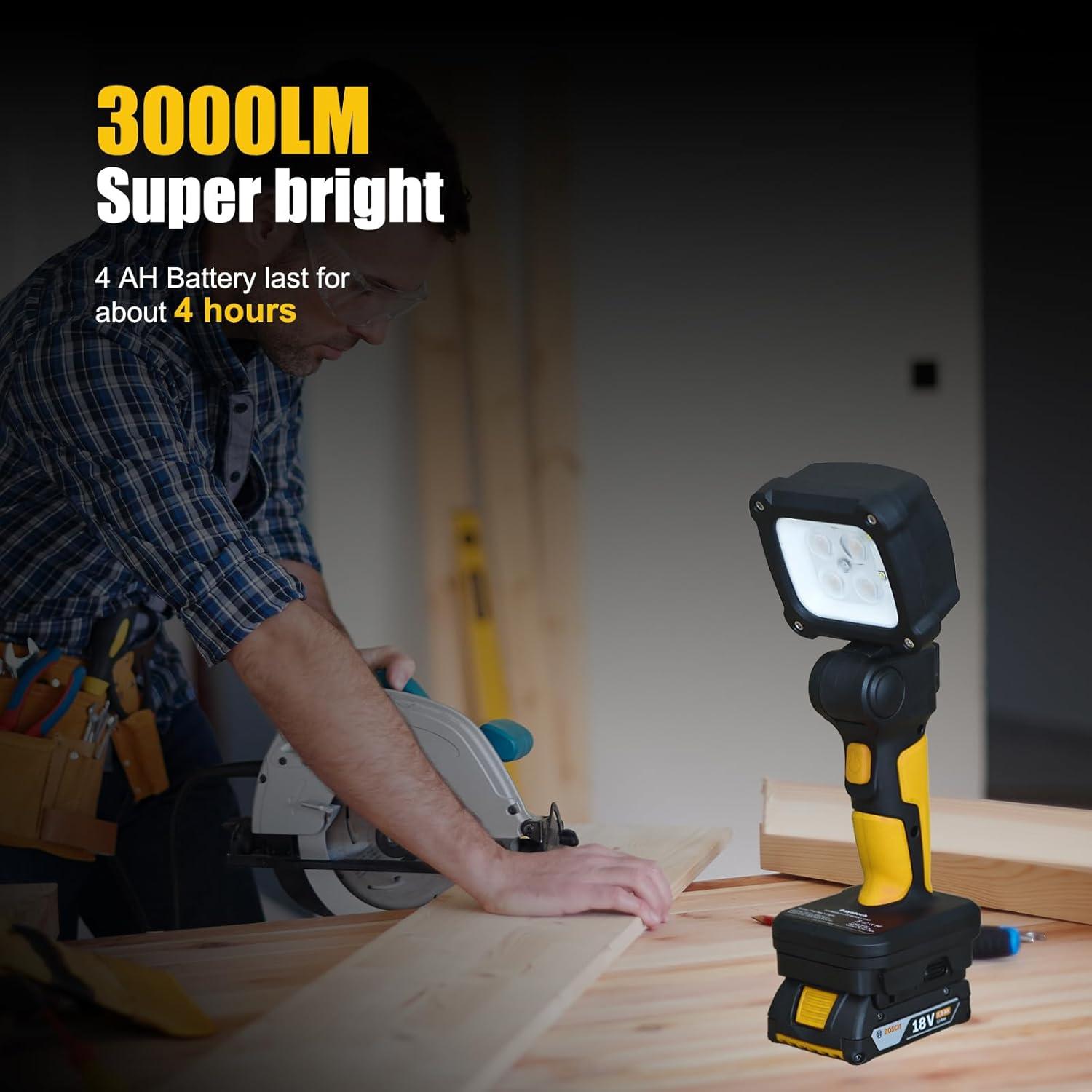 Luz de Trabajo LED Inalámbrica DAYATECH DY-363Z 3000 Lúmenes