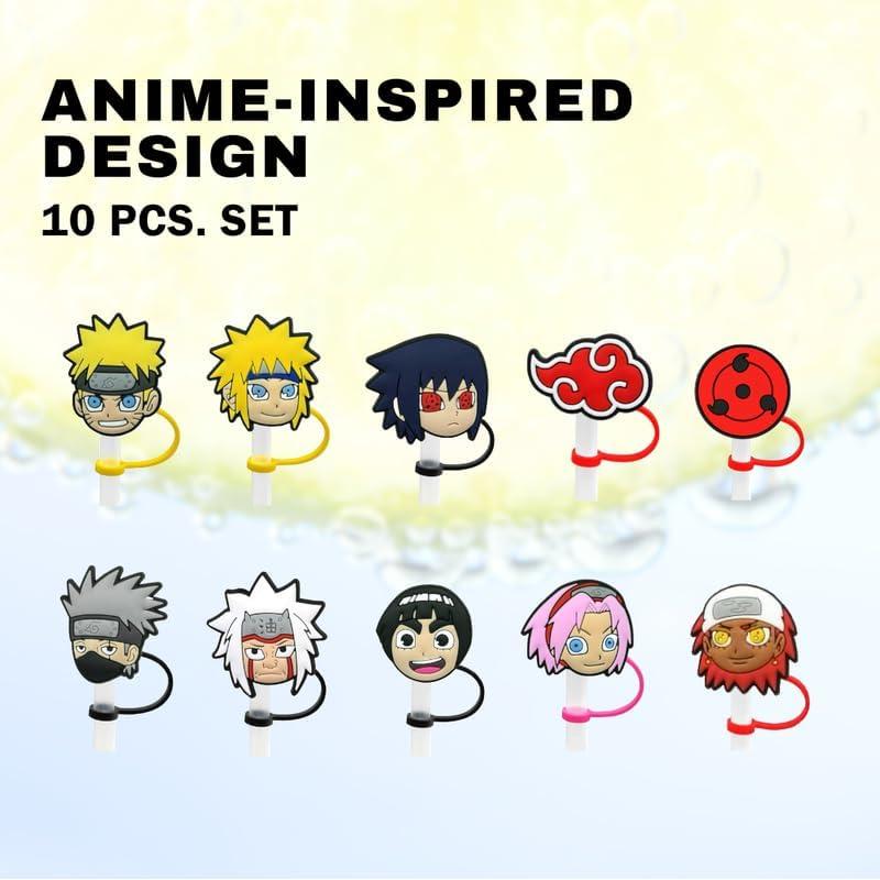 Juego de 10 Cubiertas de Silicona para Pajitas de Anime - Reutilizables 6-8mm