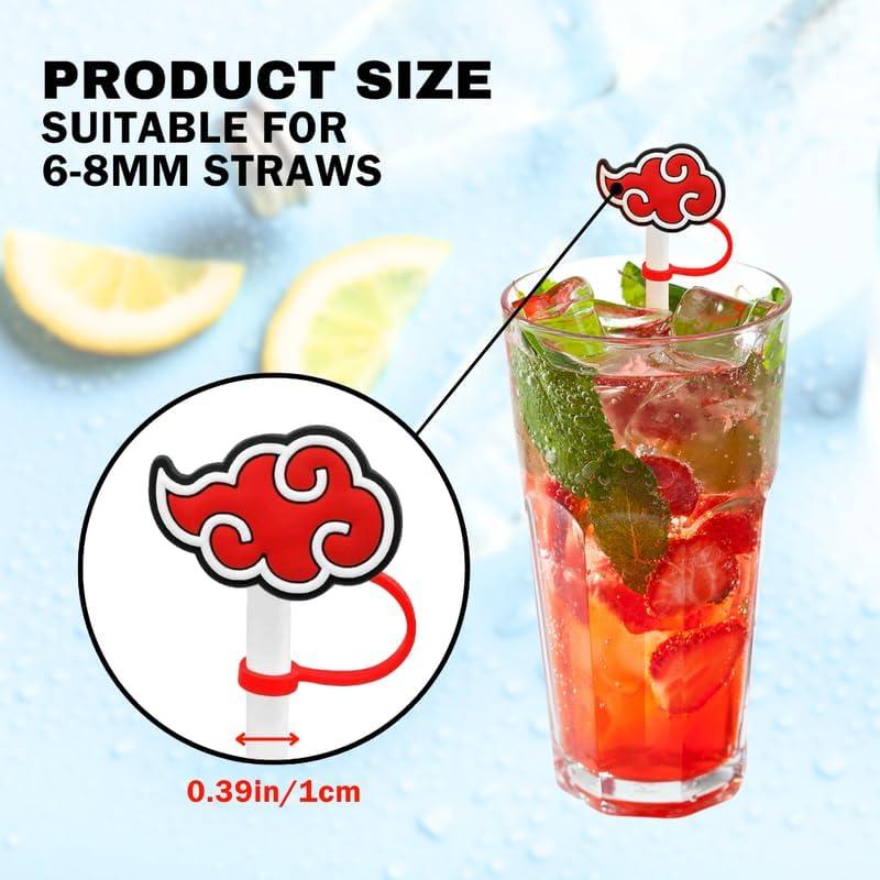 Juego de 10 Cubiertas de Silicona para Pajitas de Anime - Reutilizables 6-8mm