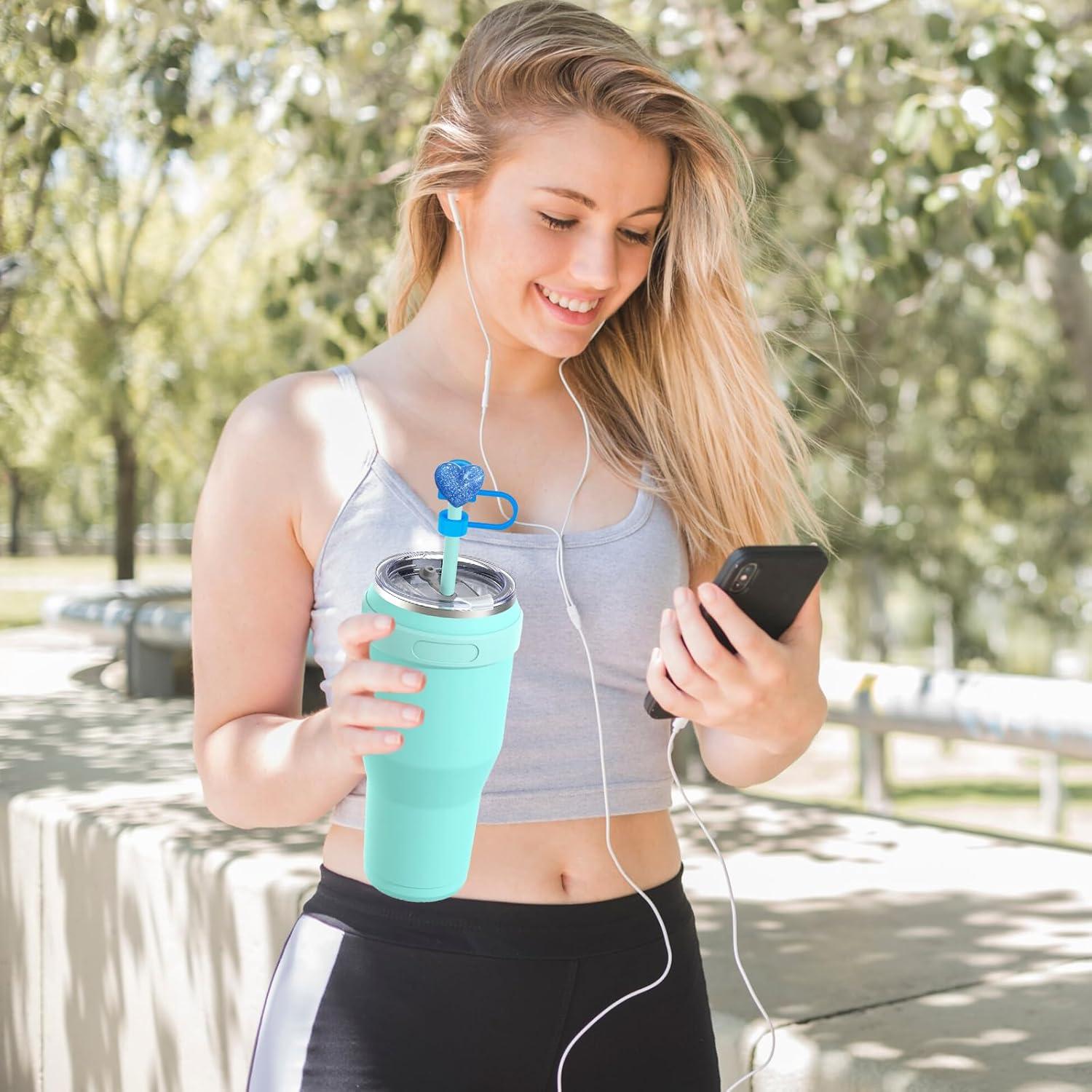 6 Tapas de Silicona para Popote Hikkcos 10mm Stanley 30/40 Oz