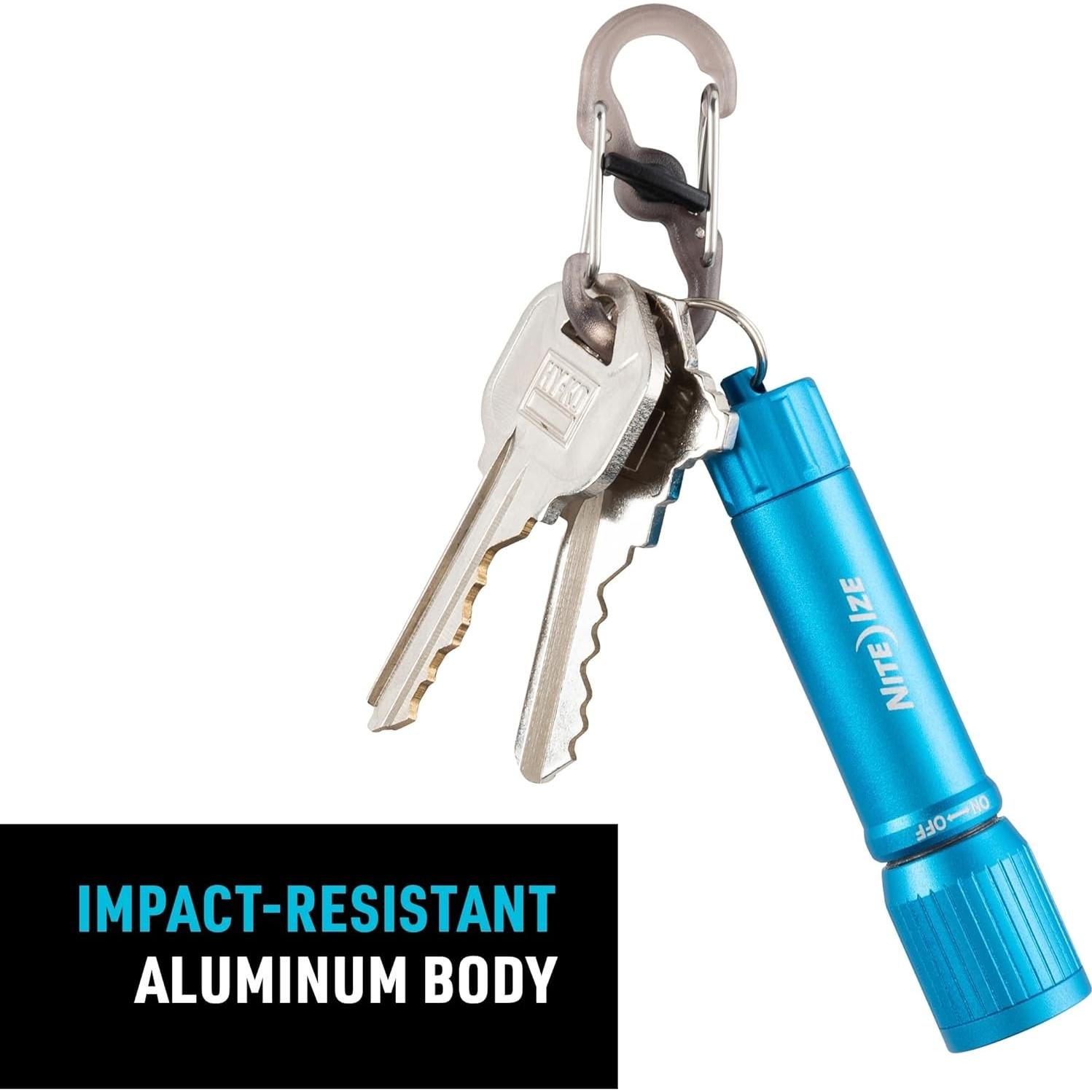 Radiant 100 Keychain Flashlight - Waterproof Mini Keychain Flashlight with Bright 100 Lumen Light - Waterproof Flashlight for Backpacks and Keys - Keychain Flashlight - Blue