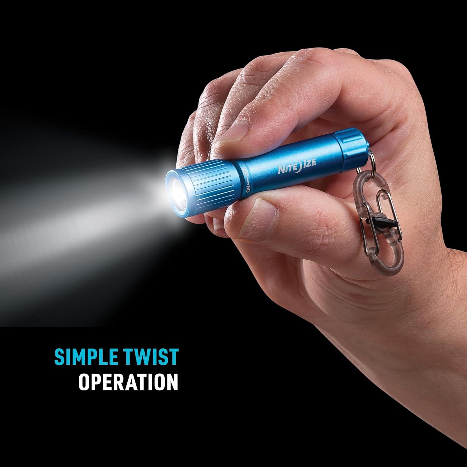 Radiant 100 Keychain Flashlight - Waterproof Mini Keychain Flashlight with Bright 100 Lumen Light - Waterproof Flashlight for Backpacks and Keys - Keychain Flashlight - Blue