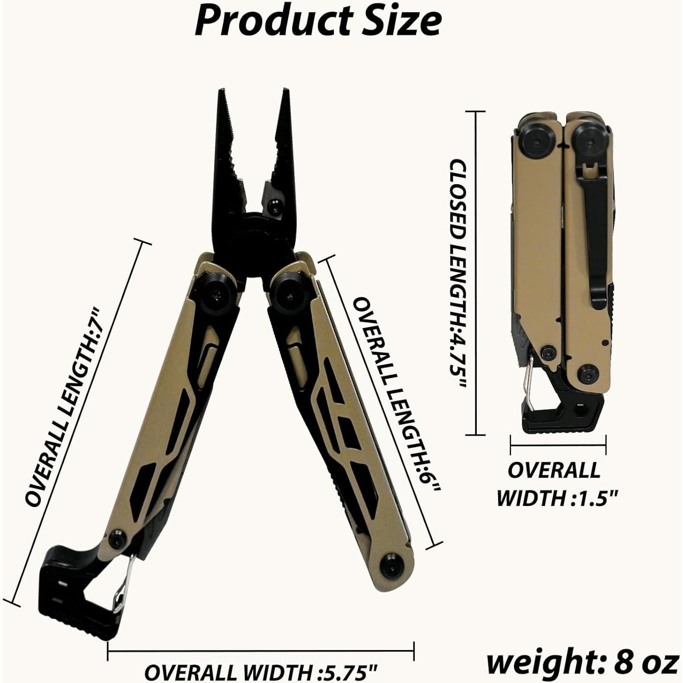 Multiherramienta 23 en 1 JOMAILIEEL Cuchillo Supervivencia Marrón