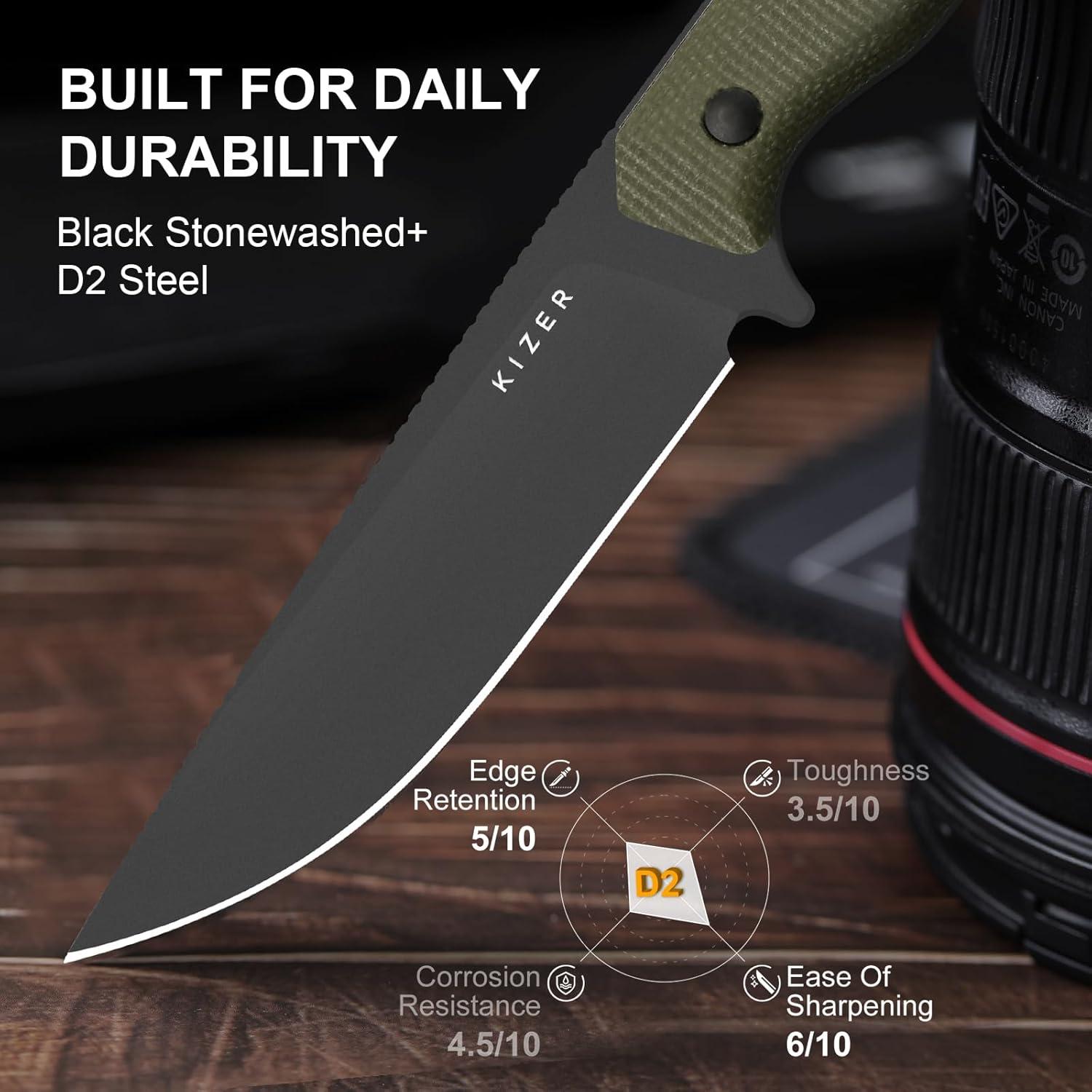 Cuchillo Fijo Kizer Begleiter Fix D2 9.6 cm con Funda Kydex