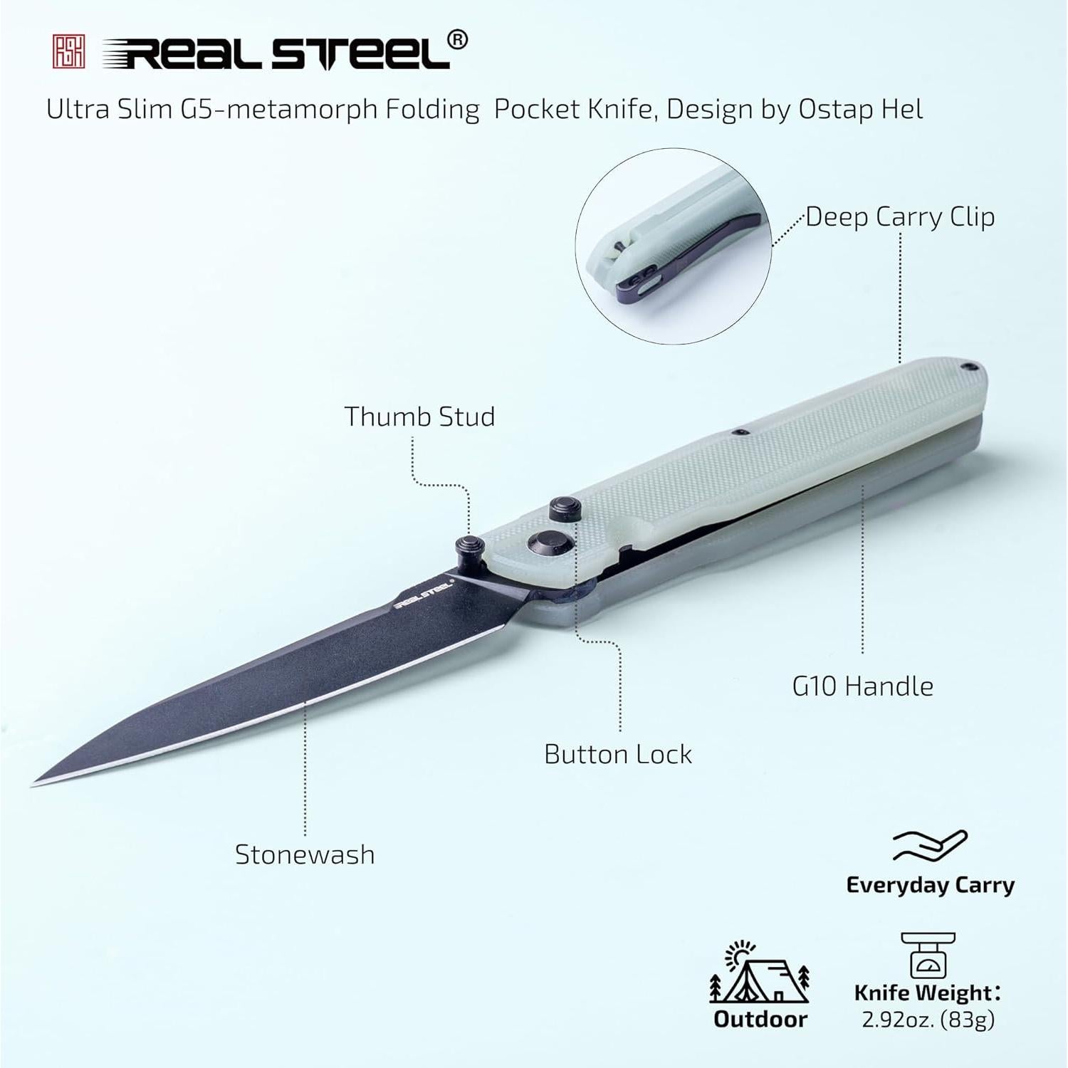 Cuchillo Plegable REALSTEEL G5-Metamorph 9.19 cm Acero 14C28N