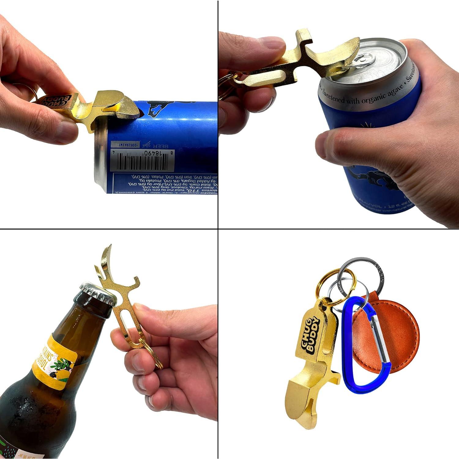 Abridor de latas y botellas Chug Buddy 4 en 1 - Negro