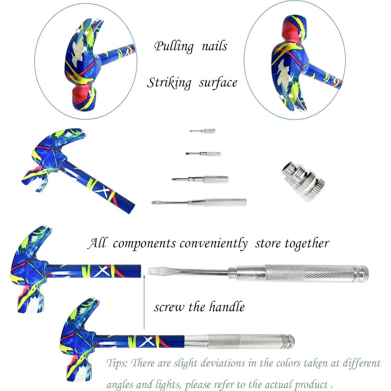 Martillo y destornillador multifuncional LASUND 6 en 1 - Herramienta de mano para camping